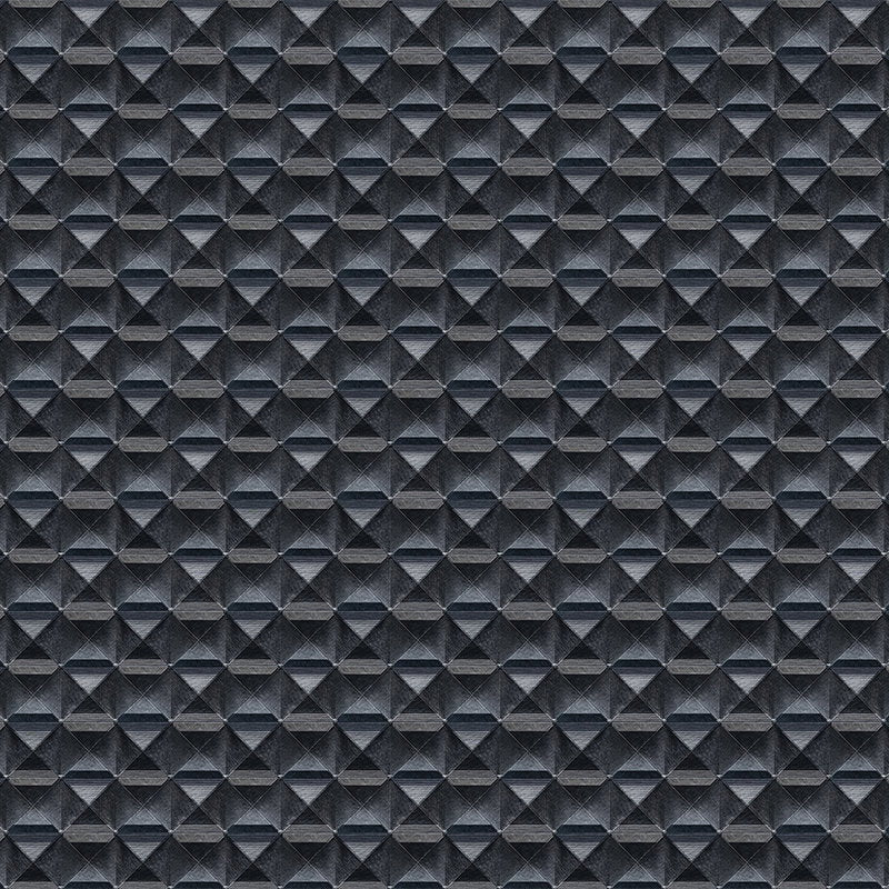 Fotomural Walls by Patel - The edge 2 - 3D wallpaper with lozenge metal design - Blue, Black