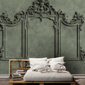 Fotomural Walls by Patel - Lyon 2 - photo wallpaper 3D stucco frame & plaster look in green