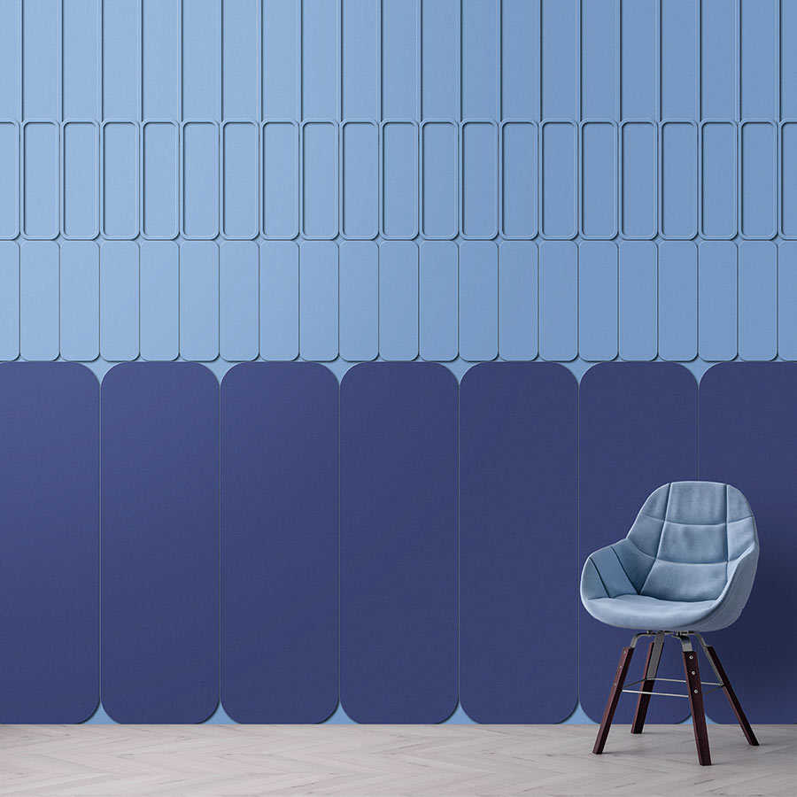 Fotomural Walls by Patel - Metro 1 - Graphic mural blue with tone on tone pattern