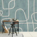 Fotomural Walls by Patel - Serengeti 4 - mural clay wall in light blue with line pattern