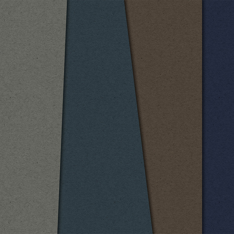 Fotomural Walls by Patel - Layered Cardboard 2 - Photo wallpaper in cardboard structure with dark colour fields - Blue, Brown