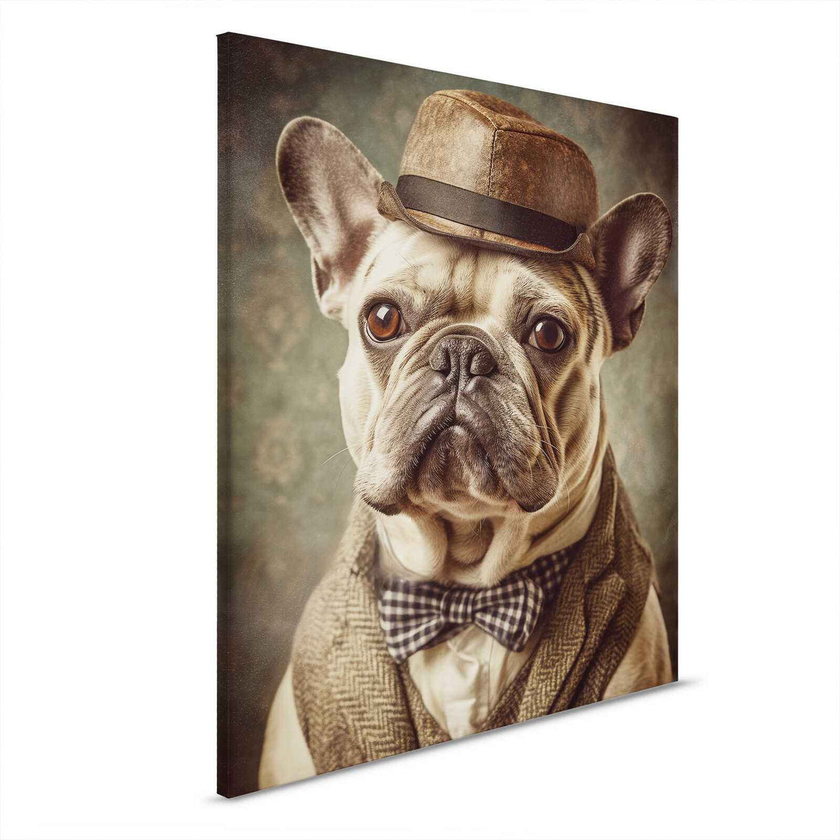 Gentleman Bulldog - Retrato animal clásico sobre lienzo