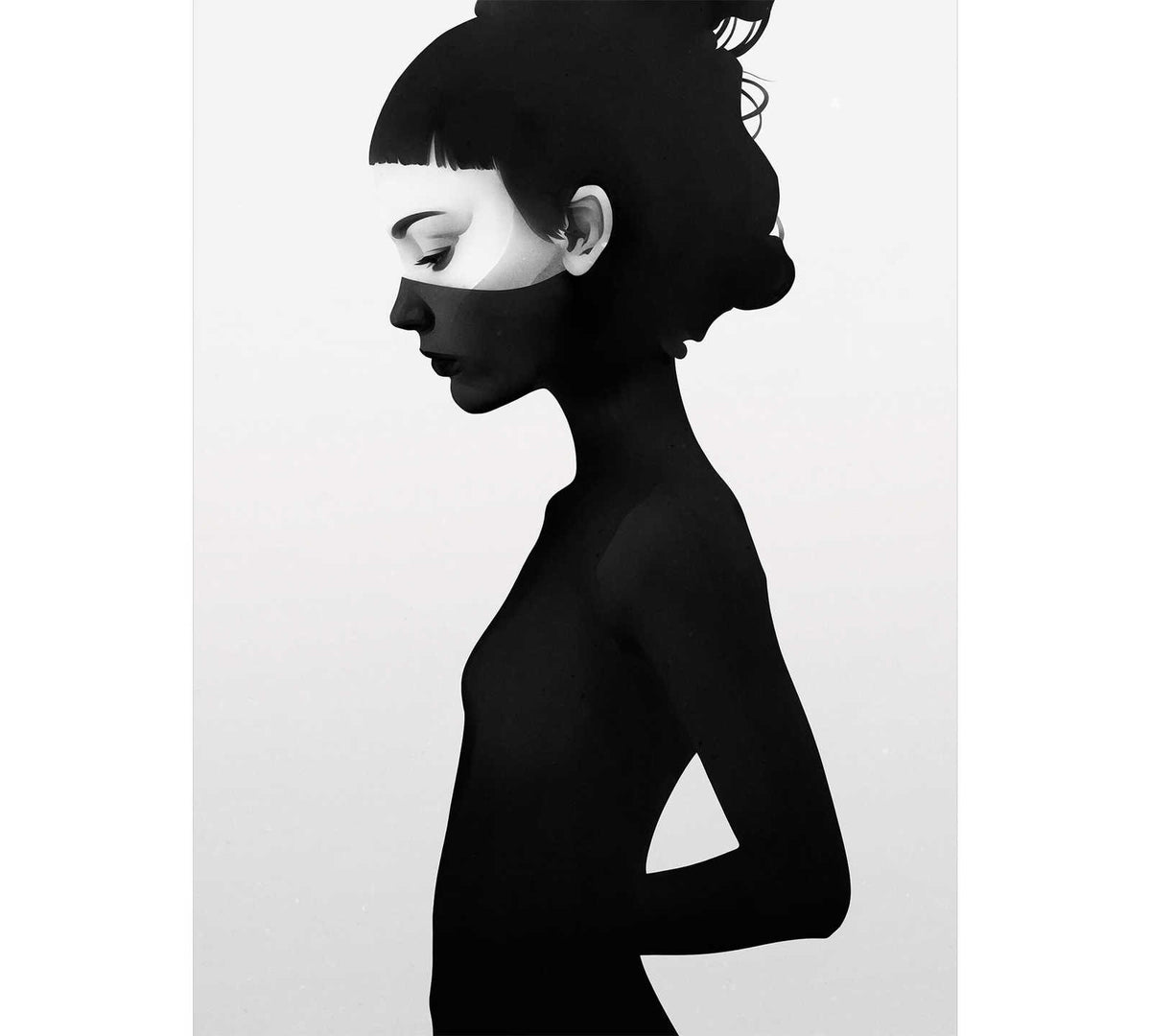 Fotomural Narrow photo wallpaper Model - Black, White - DD Motive 2