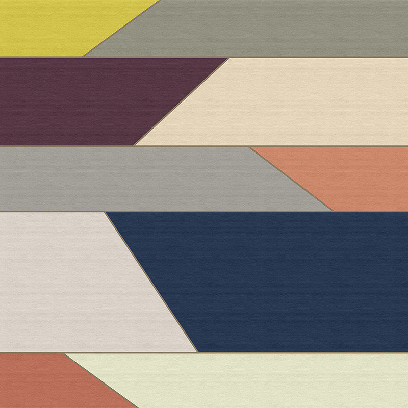 Fotomural Walls by Patel - Geometry 1 - Photo wallpaper with colourful horizontal stripe pattern - ribbed structure - Beige, Blue
