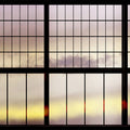 Fotomural Walls by Patel - Sky 2 - Wallpaper Window View Sunrise - Yellow, Black