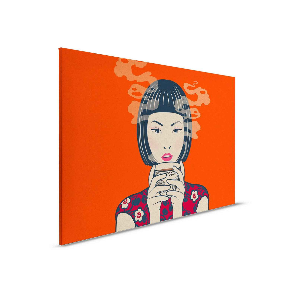 Akari 2 - Hora del té, estilo manga en estructura de cartón sobre lienzo