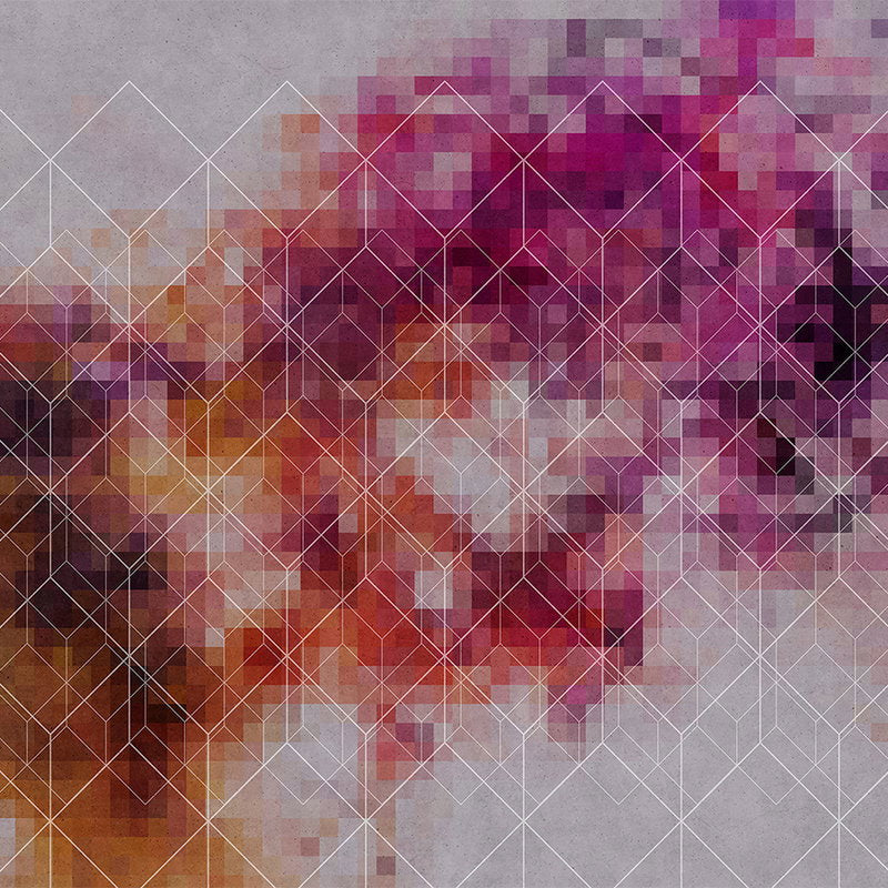 Fotomural Walls by Patel - Color clouds & lines pattern photo wallpaper - pink, red