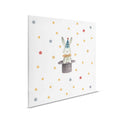 Cuadro lienzo Conejito mágico con sombrero - Mágico motivo para habitación infantil con decoración de estrellas