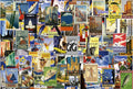 Fotomural Vintage poster wall mural with travel motifs - Colorful - DD Motive 2