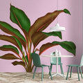 Fotomural Walls by Patel - Leaf Garden 3 - leaves mural pink with tropical fern leaf