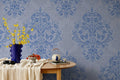 Fotomural Baroque blue & grey mural with ornament design - AP Digital 3