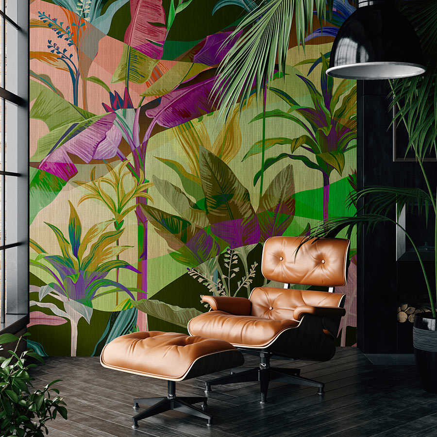 Fotomural Walls by Patel - Palmyra 2 - mural jungle leaves colourful design