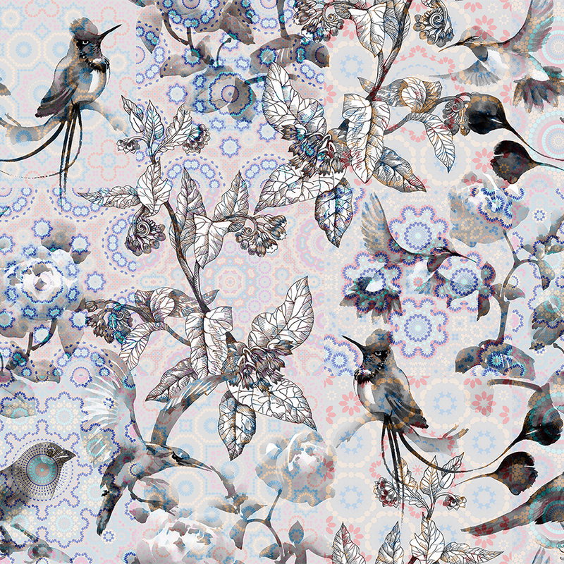 Fotomural Walls by Patel - Photo wallpaper nature design in collage style - grey, white
