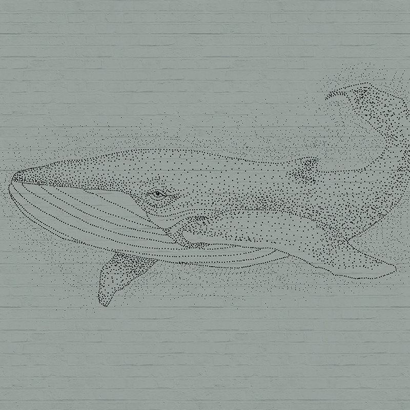 Fotomural Walls by Patel - Stone wall mural with whale motif in drawing style