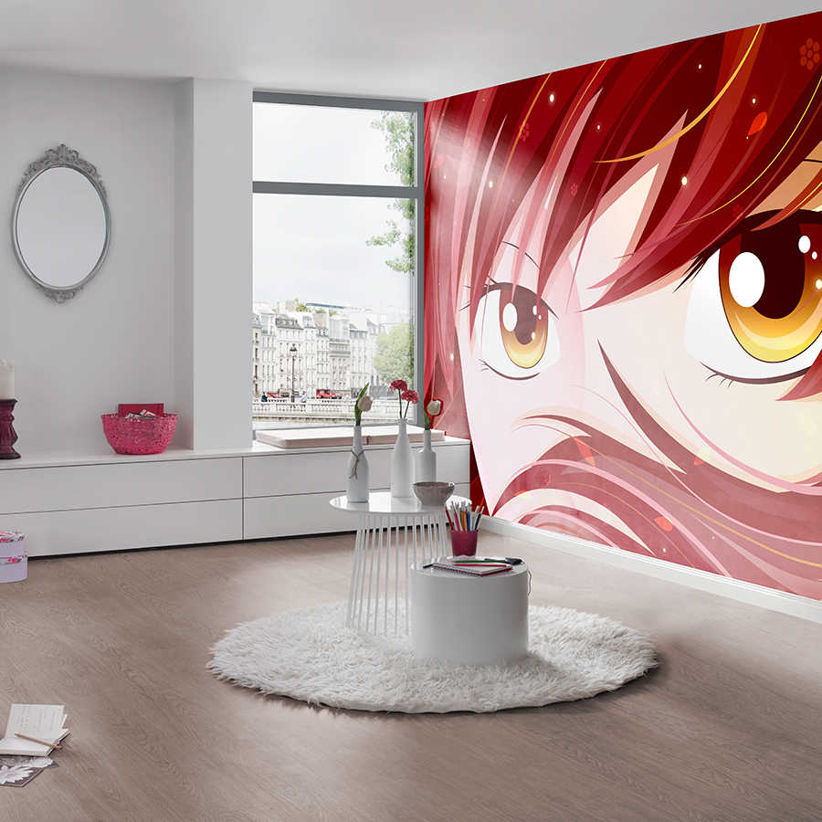 Fotomural Panel XXL 5 - Manga mural redhead girl on premium smooth vinyl