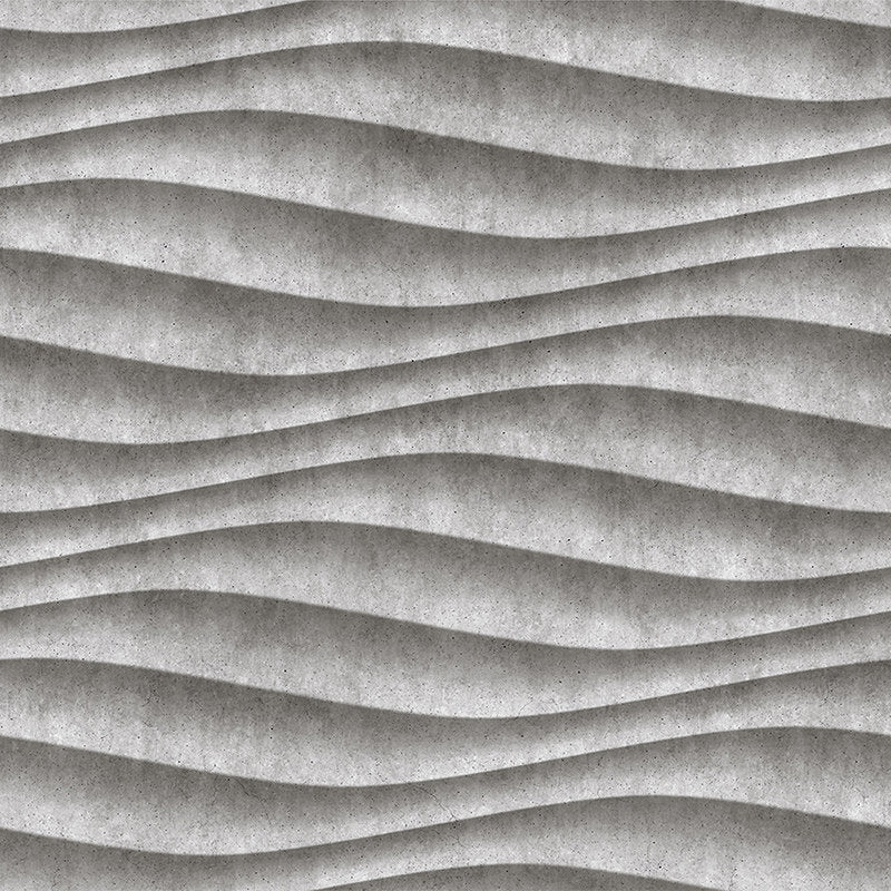 Fotomural Walls by Patel - Canyon 2 - Cool 3D Concrete Waves Wallpaper - Grey, Black