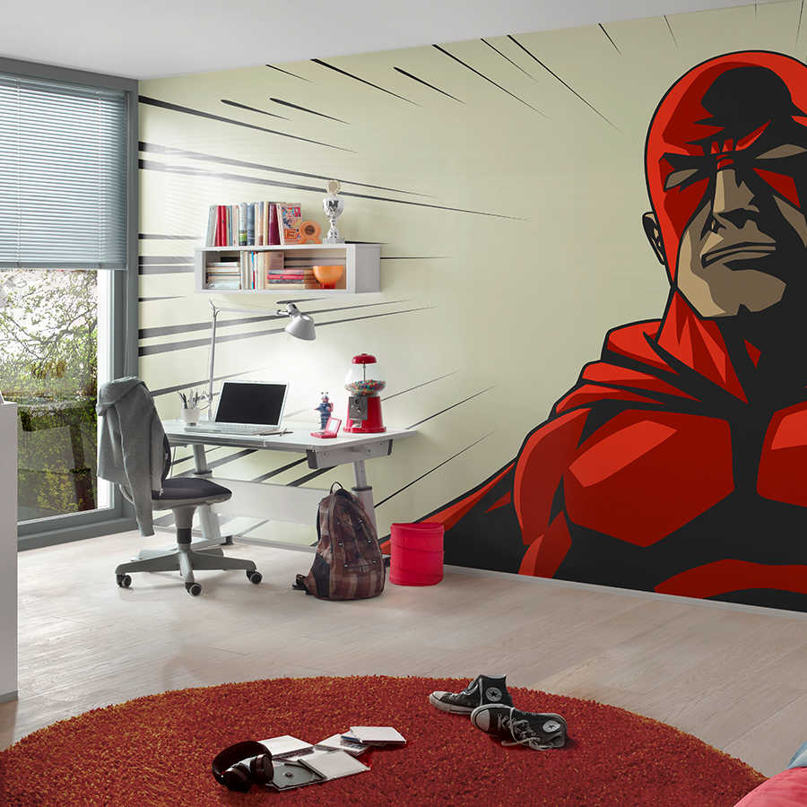 Fotomural Panel XXL 5 - Youth mural superhero with action stripes on premium smooth vinyl
