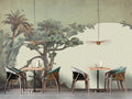 Fotomural Walls by Patel - scena1 - Exotic trees in tranquil landscape canvas wallpaper - Green