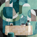 Fotomural Walls by Patel - Meeting Place 1 - mural abstract ethnic design in black & green