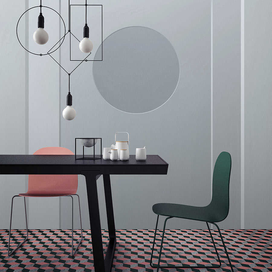 Fotomural Walls by Patel - Behind the Wall 1 - 3D wall mural steel grey with minimalist design