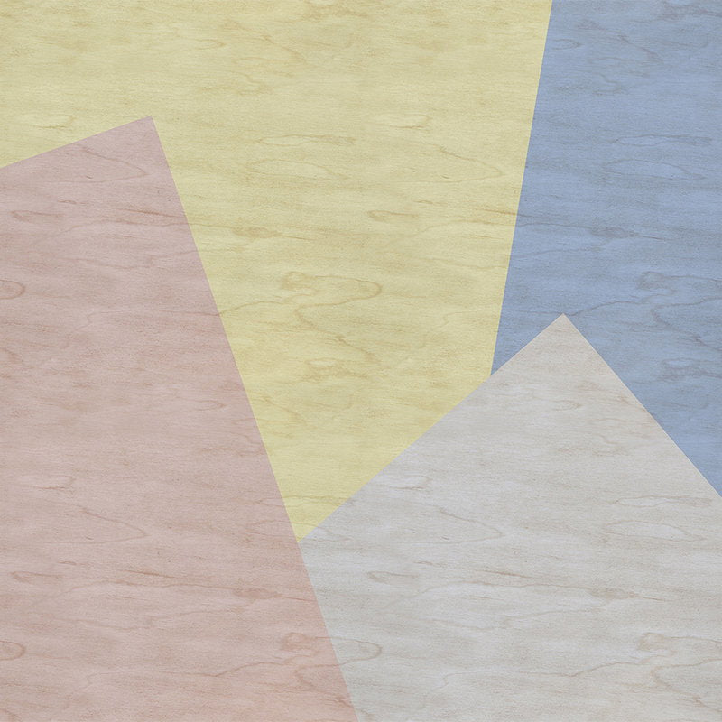 Fotomural Walls by Patel - Inaly 3 - Abstract, colourful photo wallpaper - plywood structure - Beige, Blue