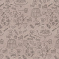 Fotomural Walls by Patel - Kitchen mural tea & cake pattern - grey, black
