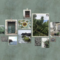 Fotomural Walls by Patel - Atlantic Spirit 2 - Wipe clean texture tiles & pictures collage wallpaper - Beige, Green