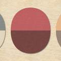 Fotomural Walls by Patel - Split ovals 3 - Colourful Wallpaper Oval Retro Pattern - Plywood,Felt Structure - Beige, Blue