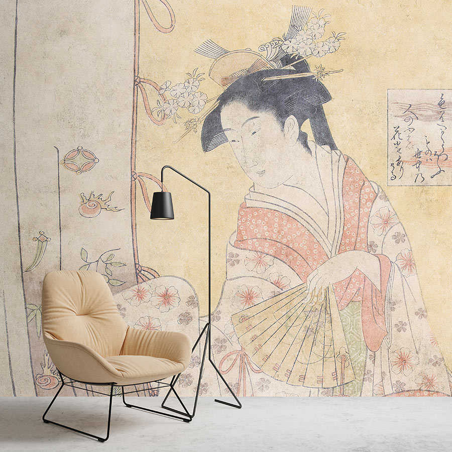 Fotomural Walls by Patel - Osaka 2 - Asia photo wallpaper vintage artwork lady with fan