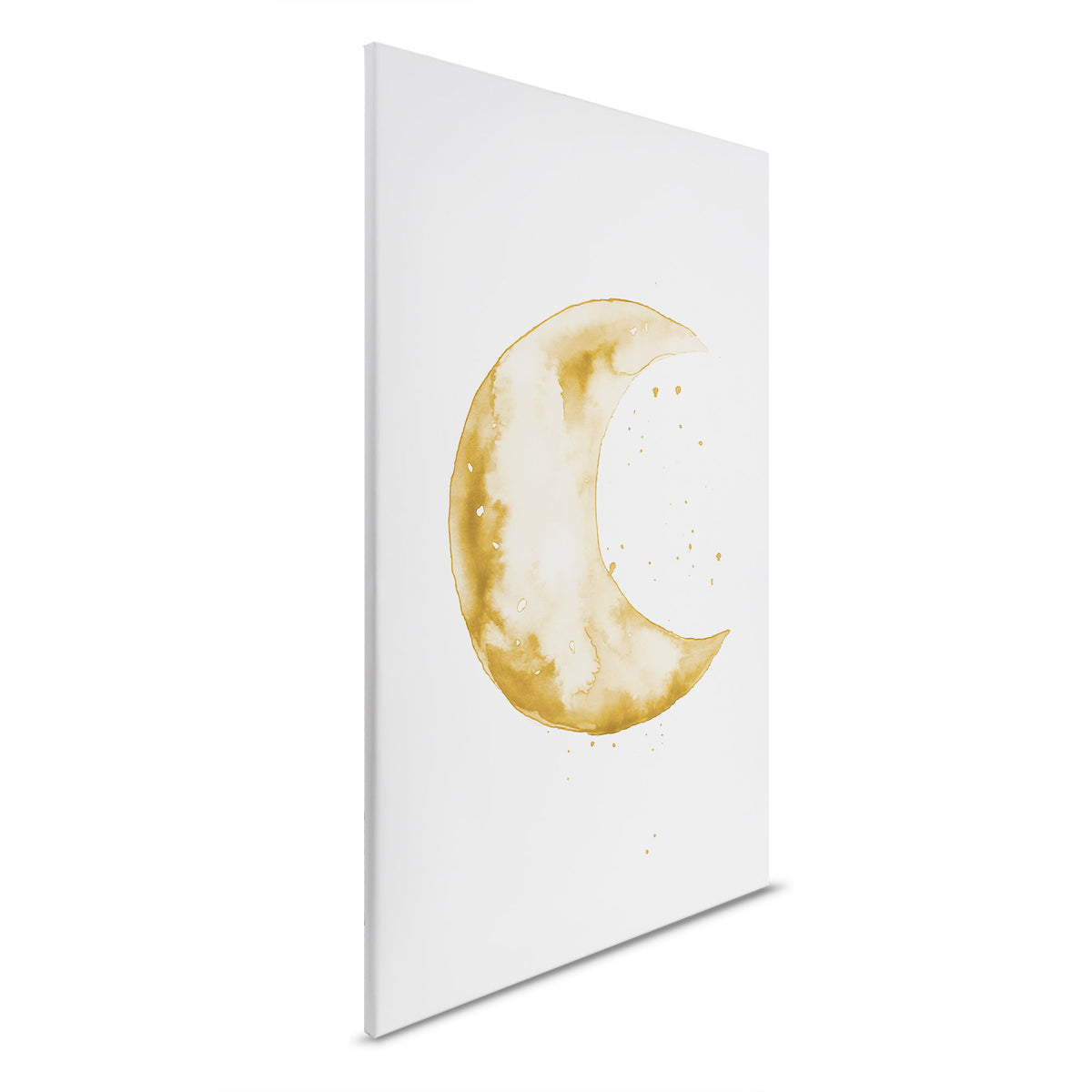 Cuadro en Lienzo Golden Crescent - Elegante acuarela de pared