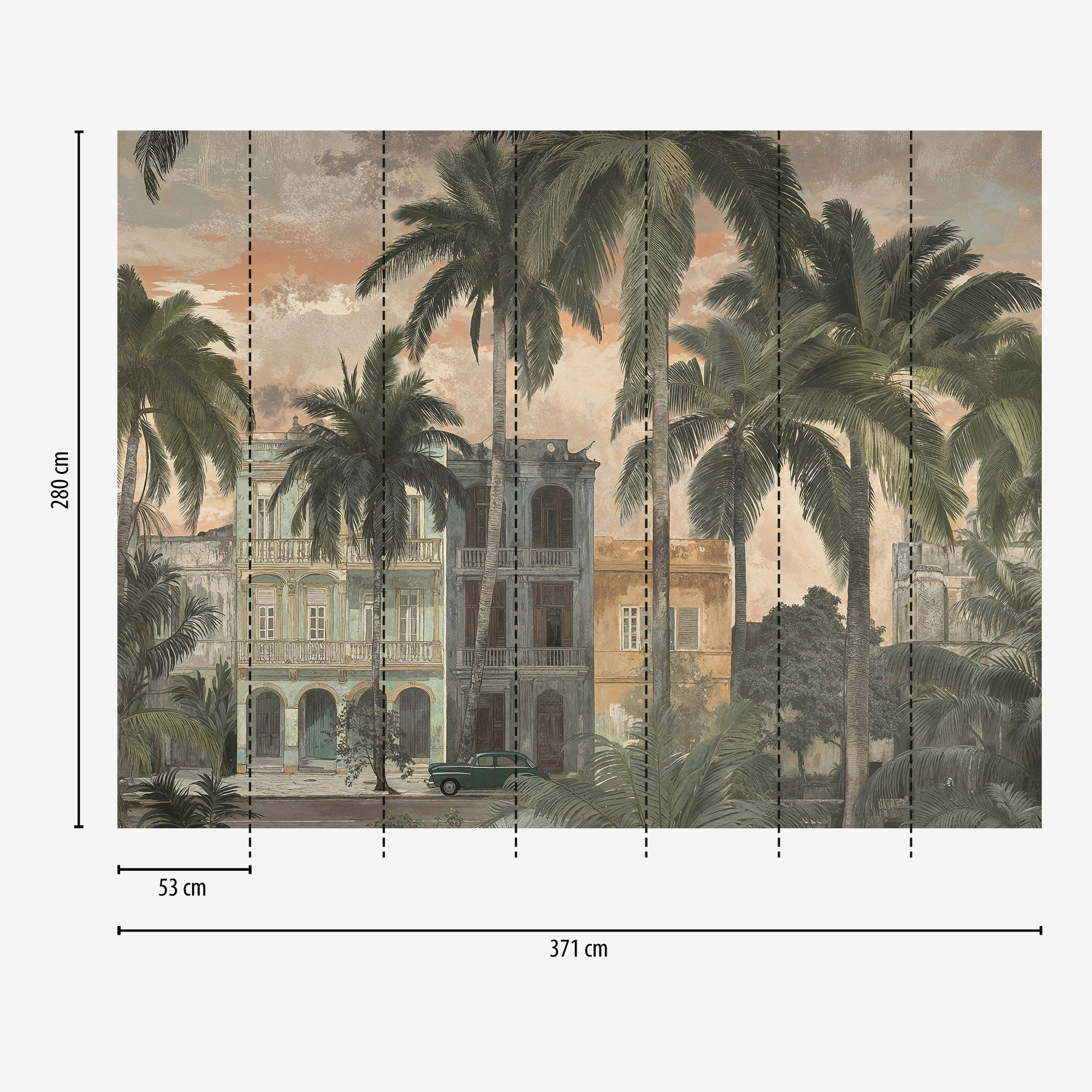 Cuba II-Fototapete Vinyltapete Beige Floral