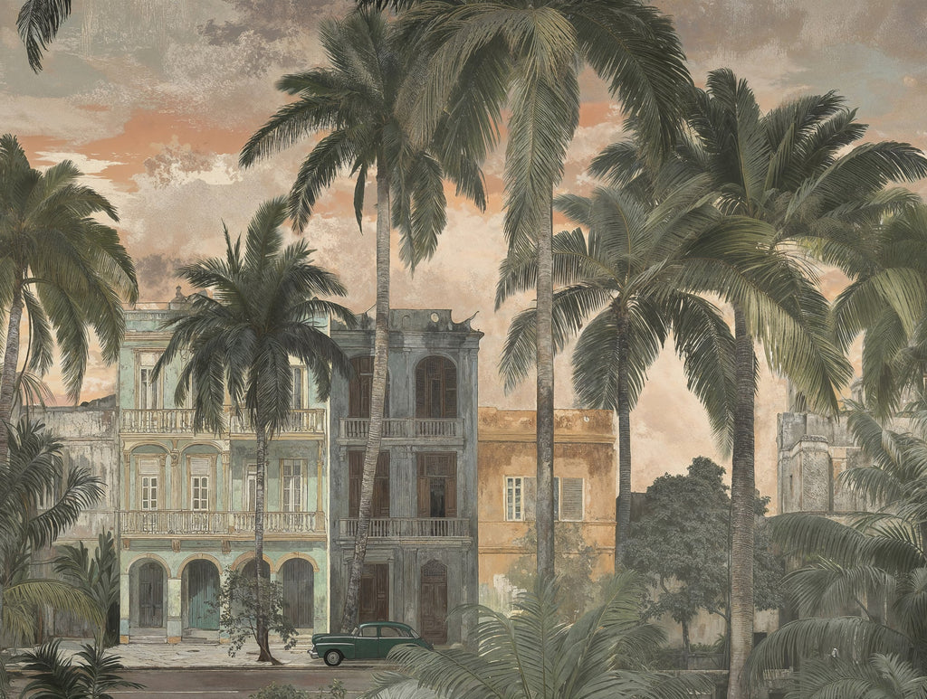 Cuba II-Fototapete Vinyltapete Beige Floral