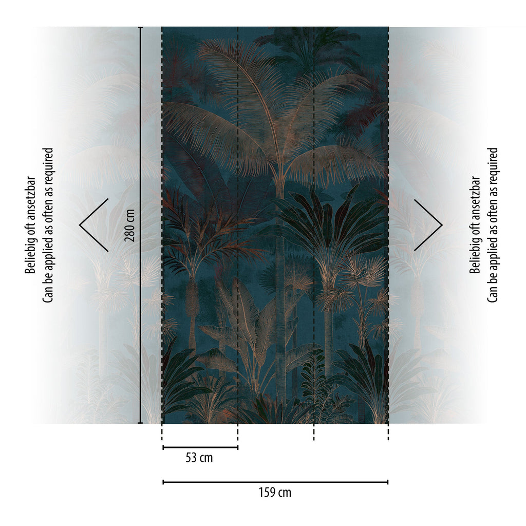 Cuba II-Fototapete Vinyltapete Blau Dschungel