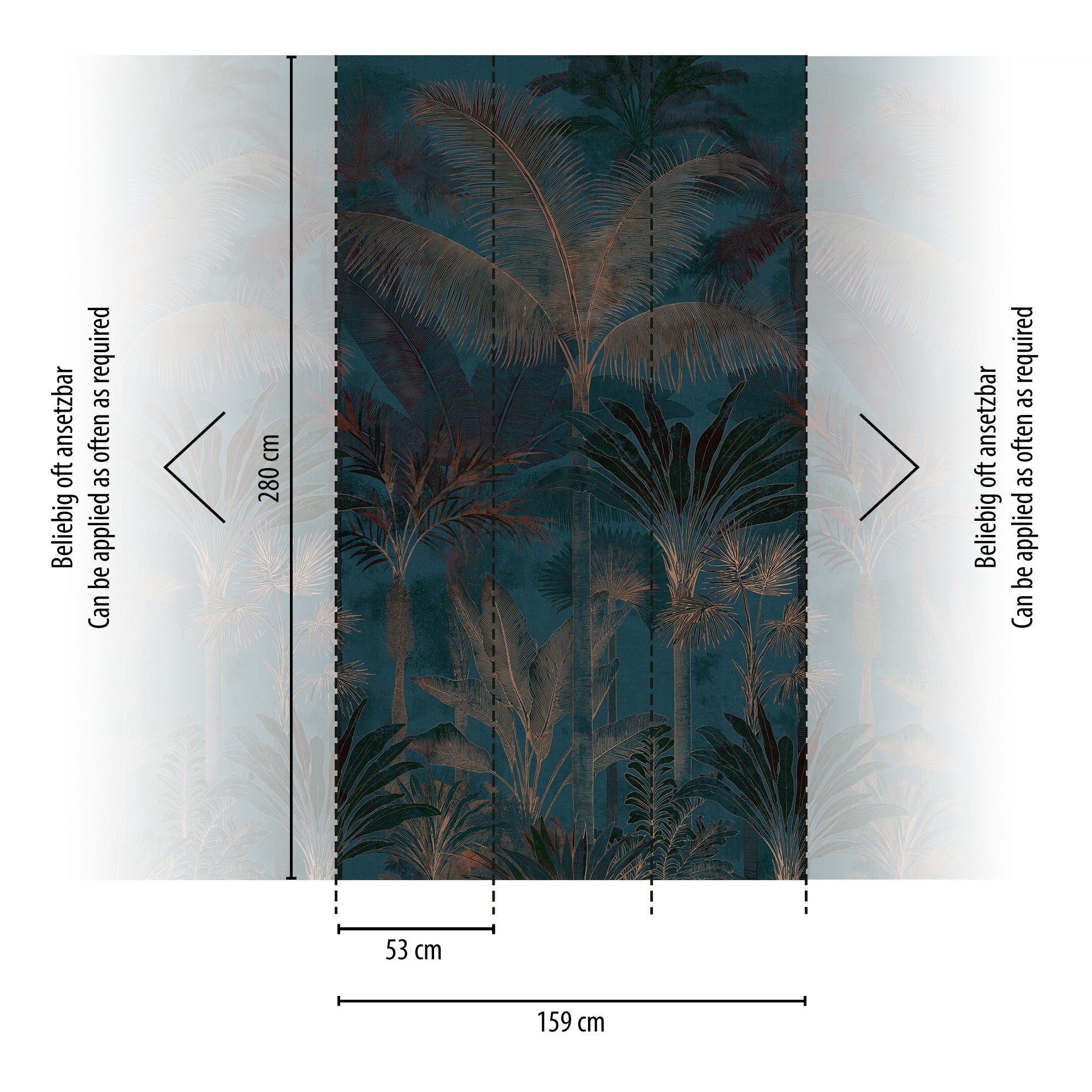 Cuba II-Fototapete Vinyltapete Blau Dschungel