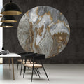 Fotomural Walls by Patel - Luna 2 - marble photo wallpaper stone circle in front of black plaster look