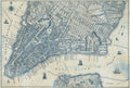 Fotomural Vintage wall mural New York City Map - Blue, White - DD Motive 2