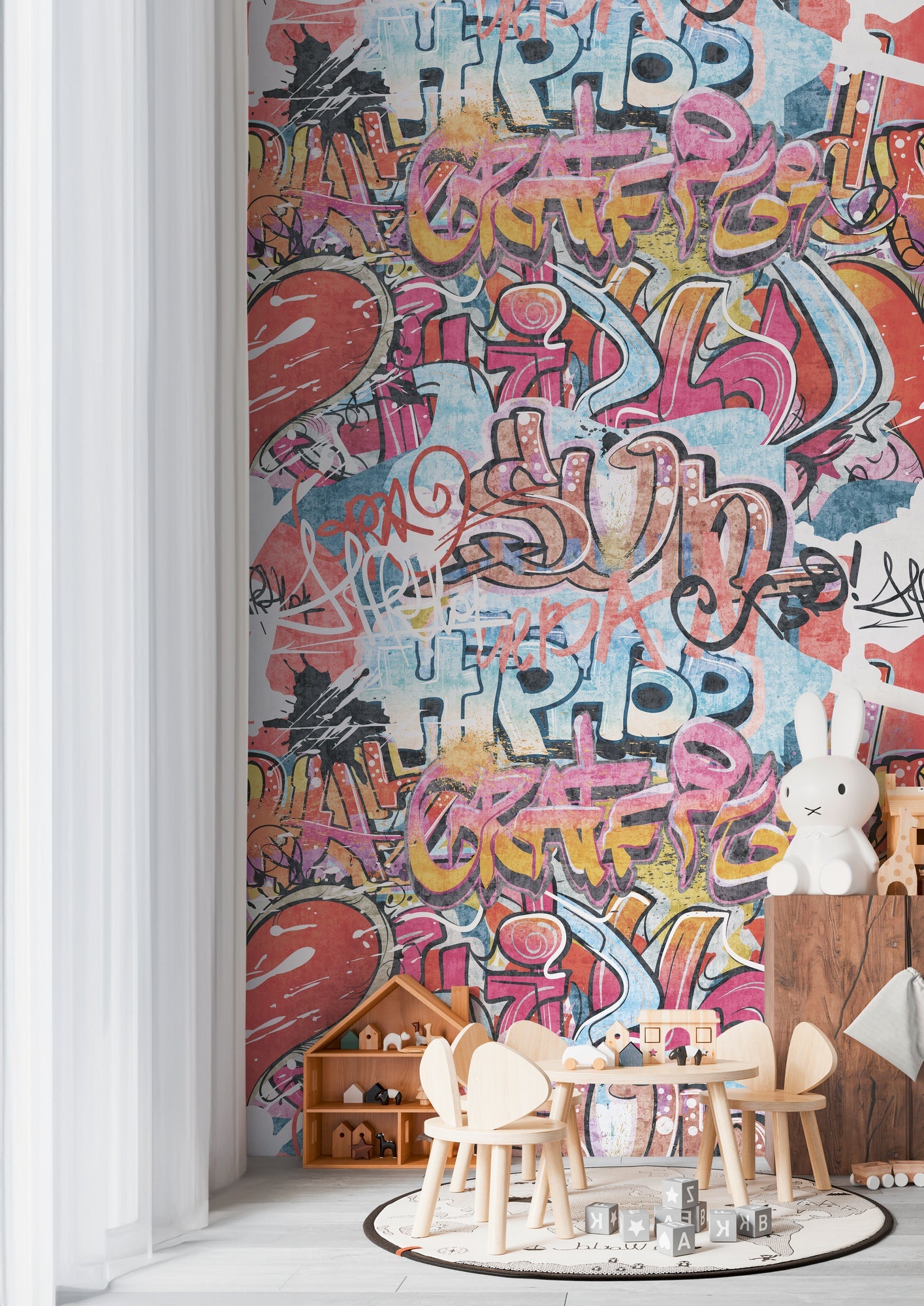 Hochwertige Fototapete Bunt Graffiti