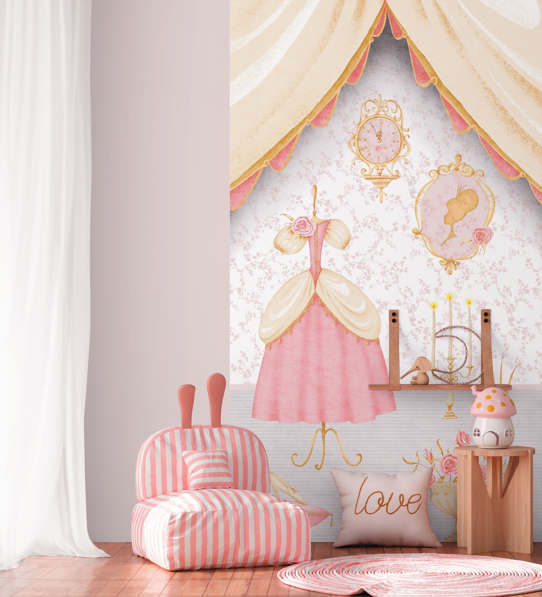 Hochwertige Fototapete Creme Prinzessin