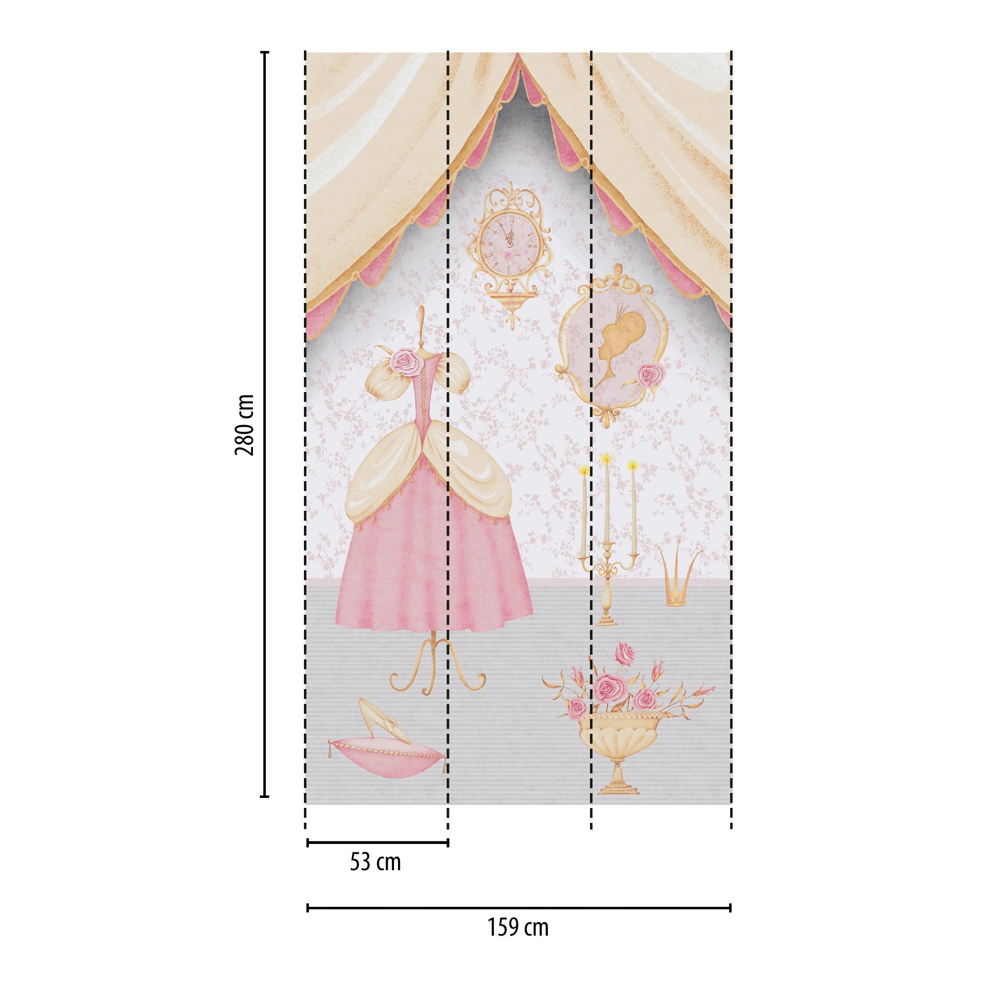 Hochwertige Fototapete Creme Prinzessin