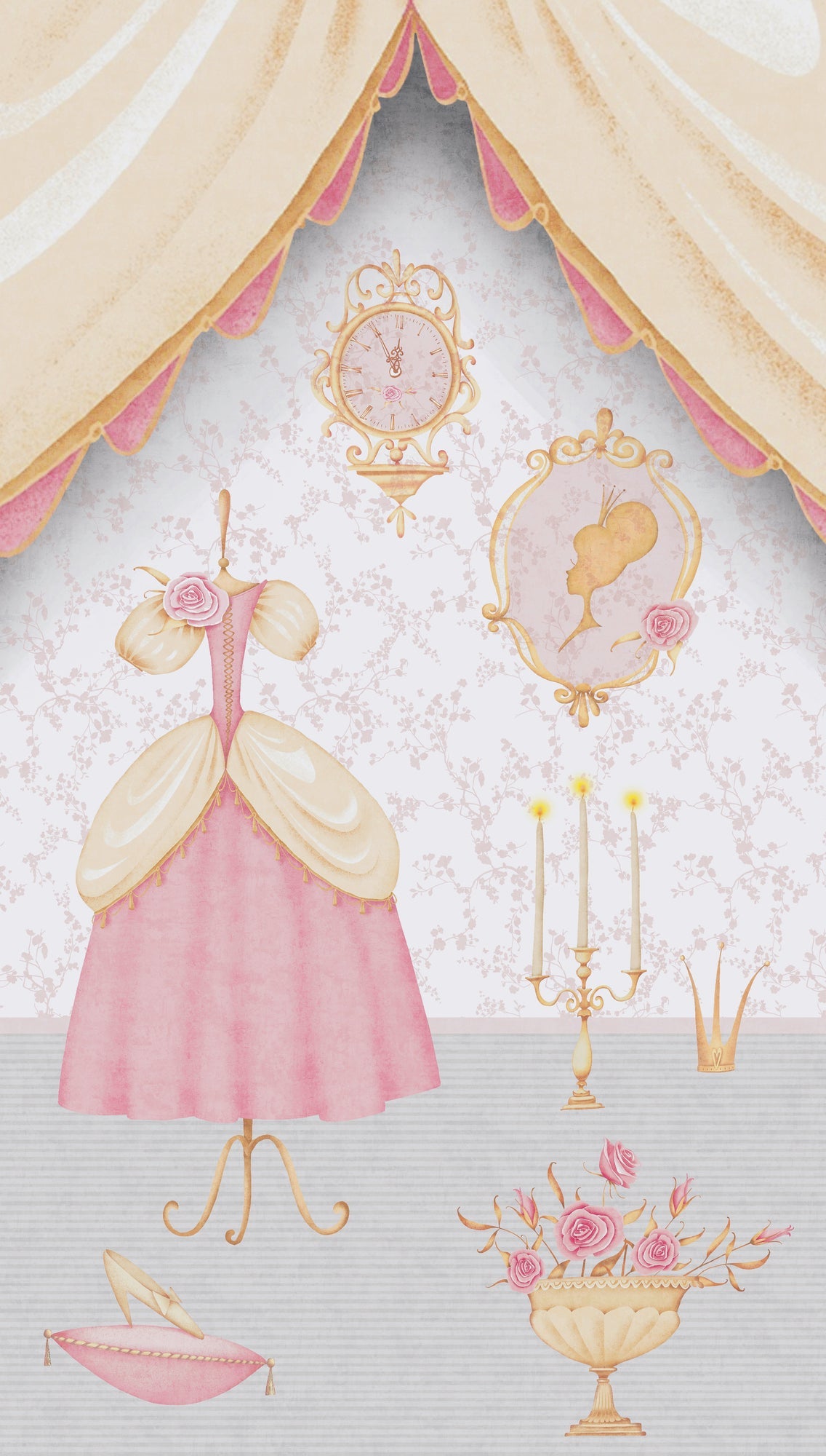 Hochwertige Fototapete Creme Prinzessin