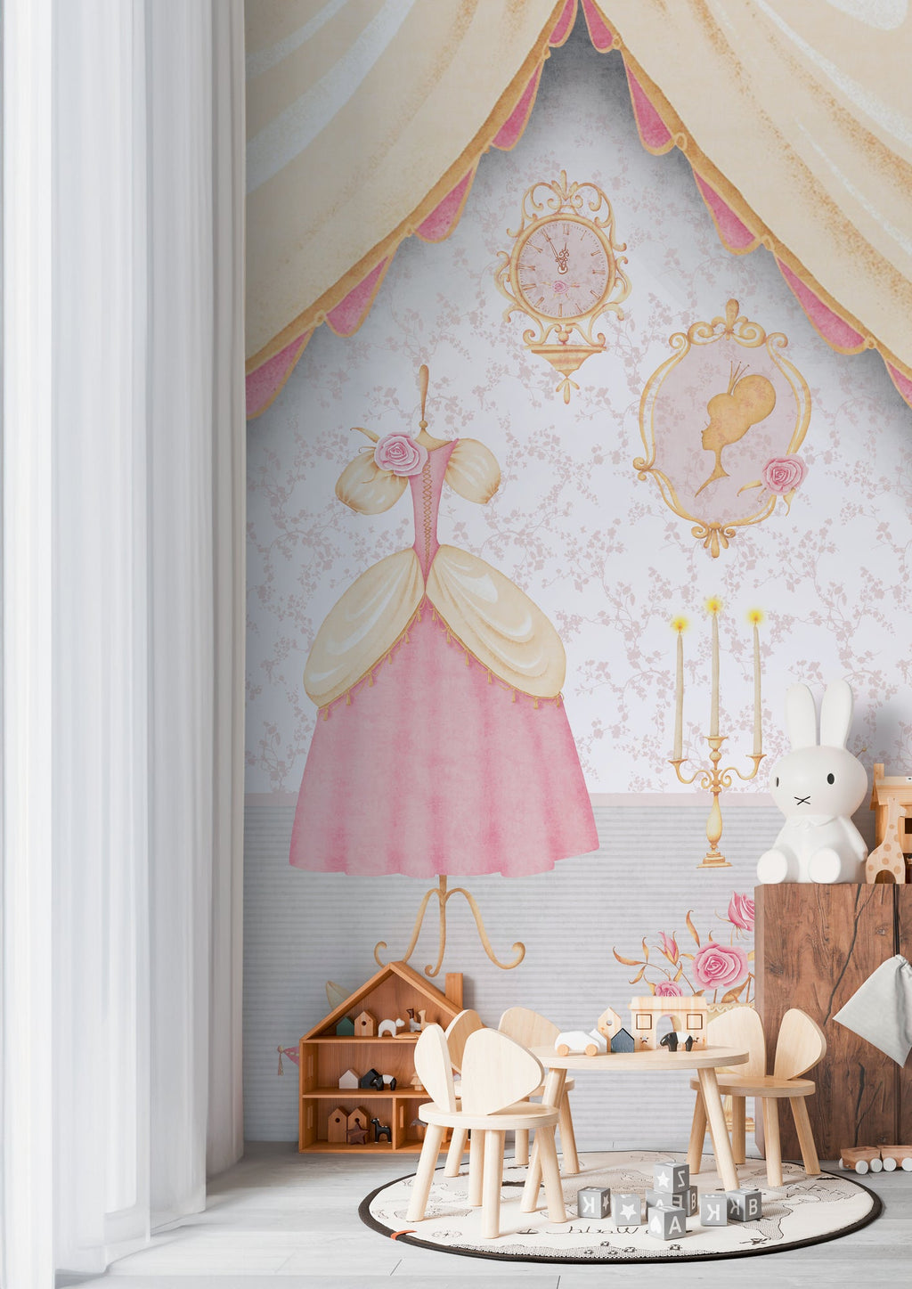 Hochwertige Fototapete Creme Prinzessin