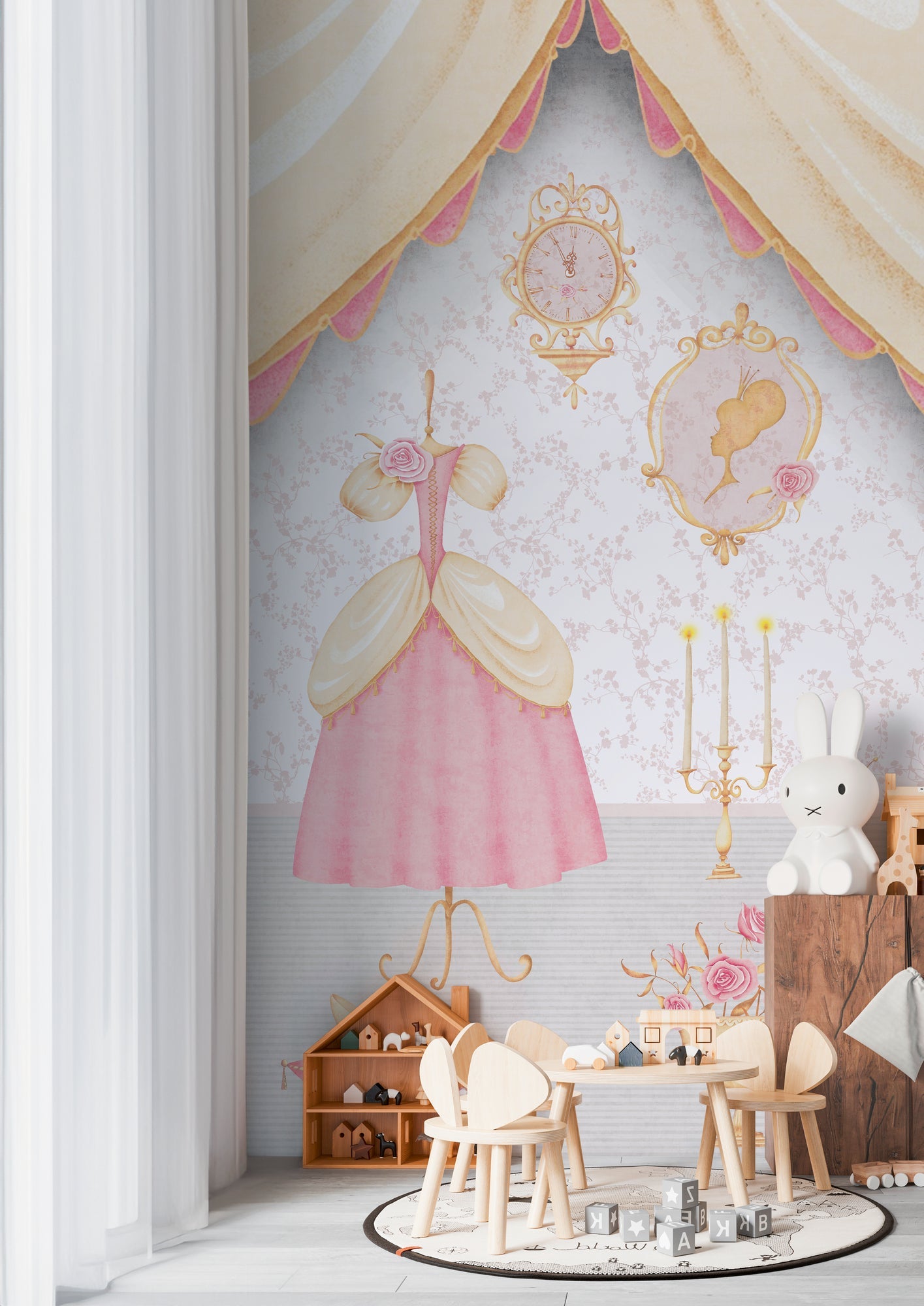 Hochwertige Fototapete Creme Prinzessin