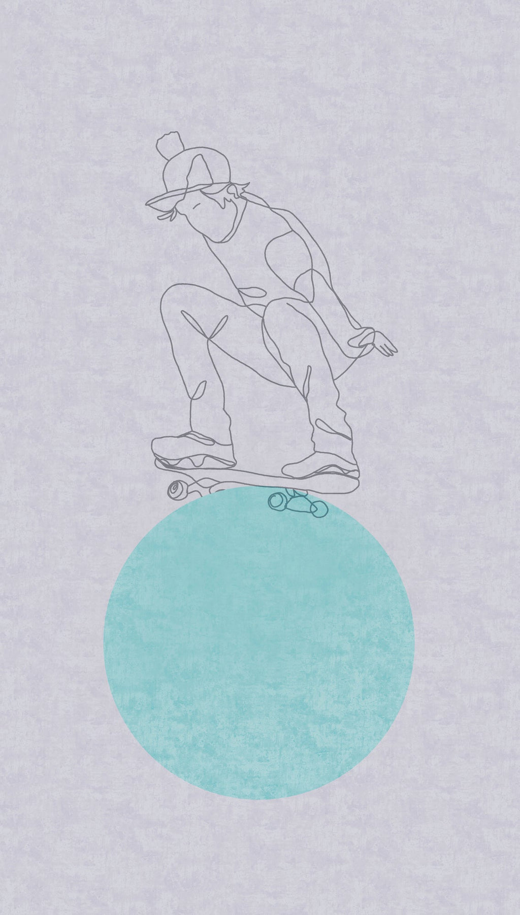 Hochwertige Fototapete Blau Skater