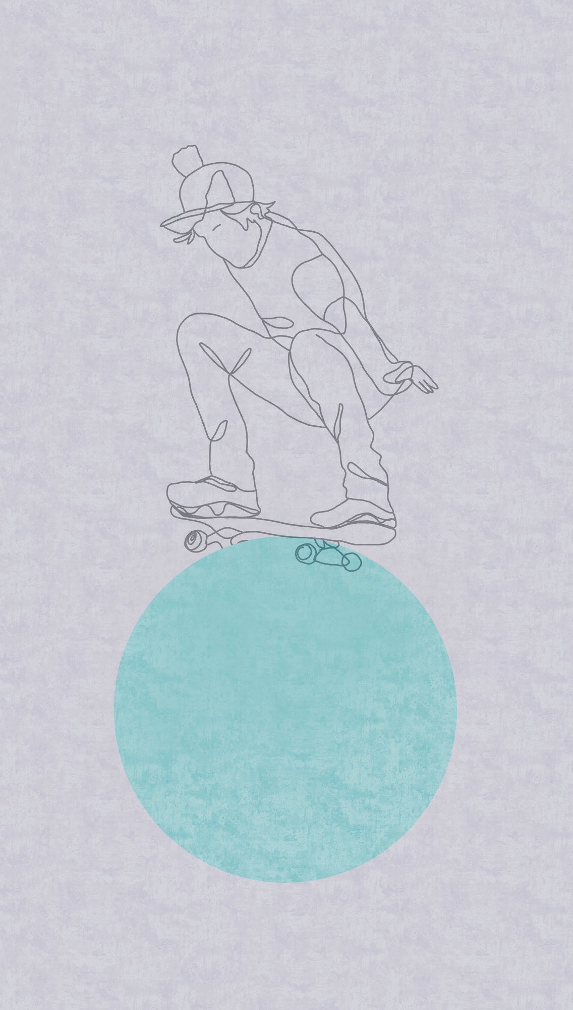 Hochwertige Fototapete Blau Skater
