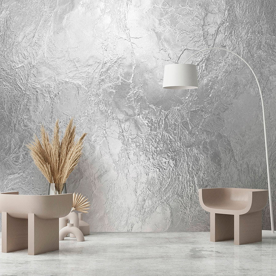 Fotomural Walls by Patel - Photo wallpaper »silvie« - ice layer from below - silver grey