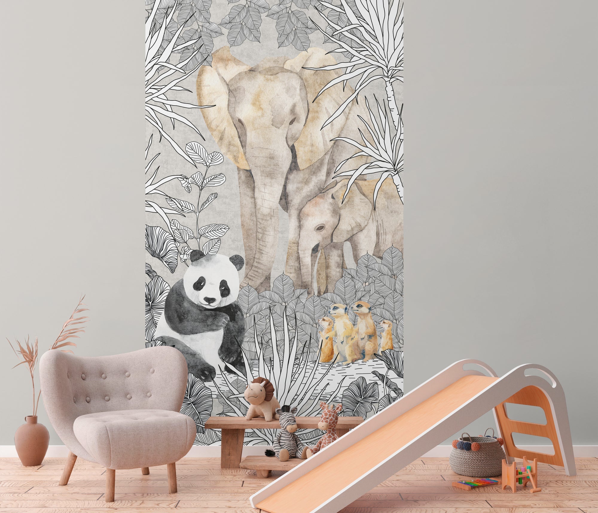 Hochwertige Fototapete Beige Tiere