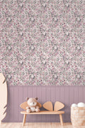 Hochwertige Fototapete Beige Blumenmuster