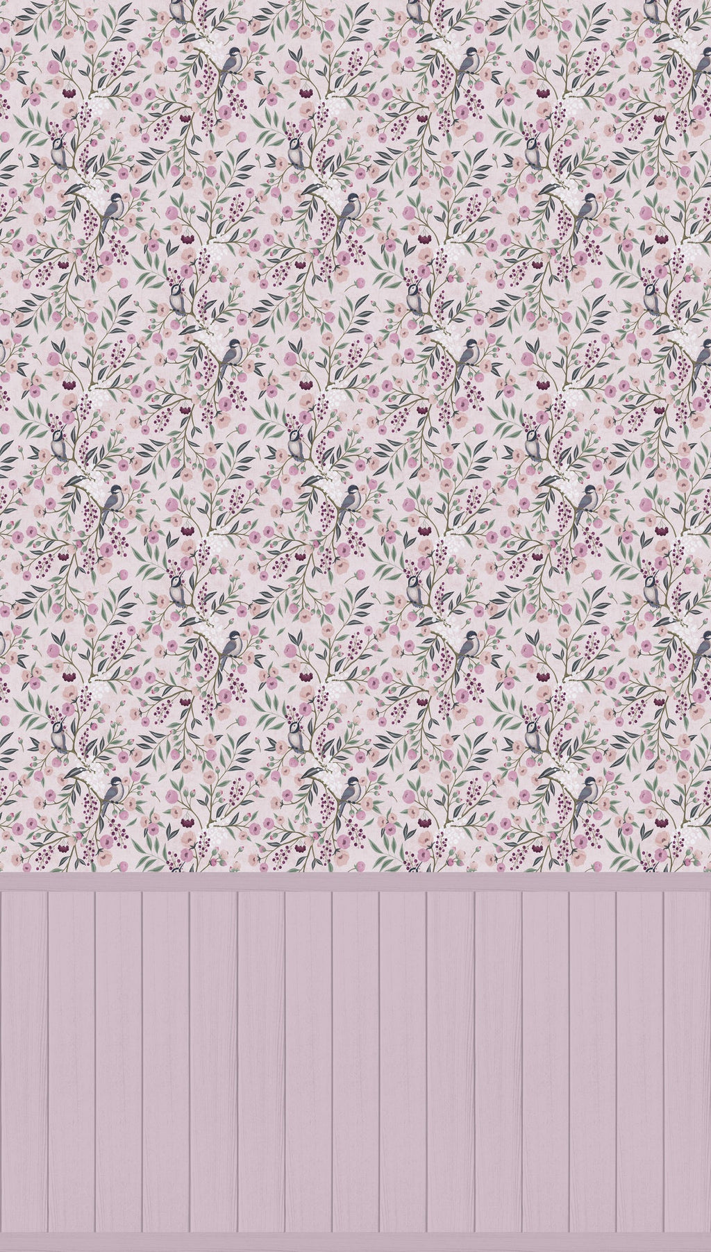 Hochwertige Fototapete Beige Blumenmuster