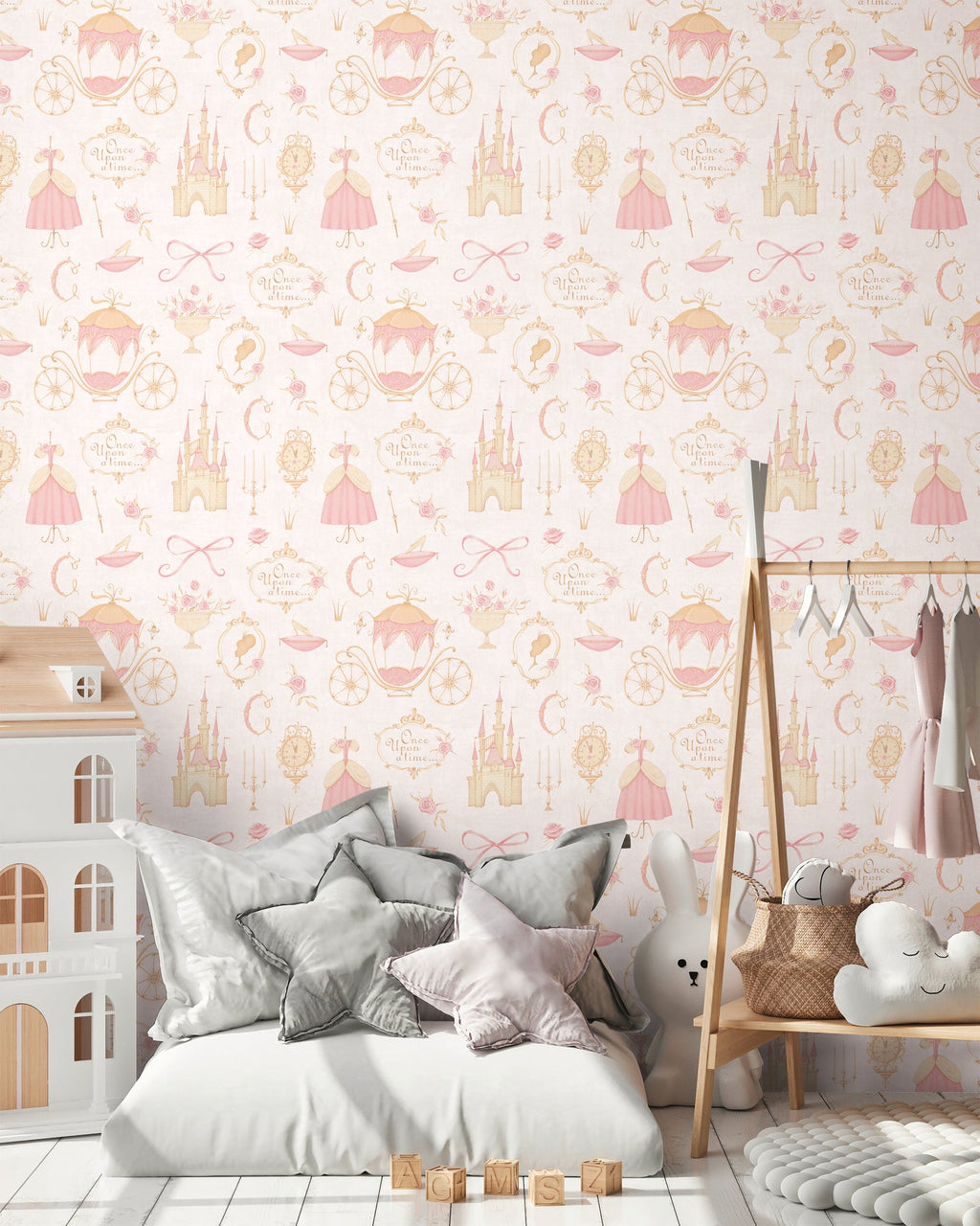 Hochwertige Vliestapete Beige Prinzessin
