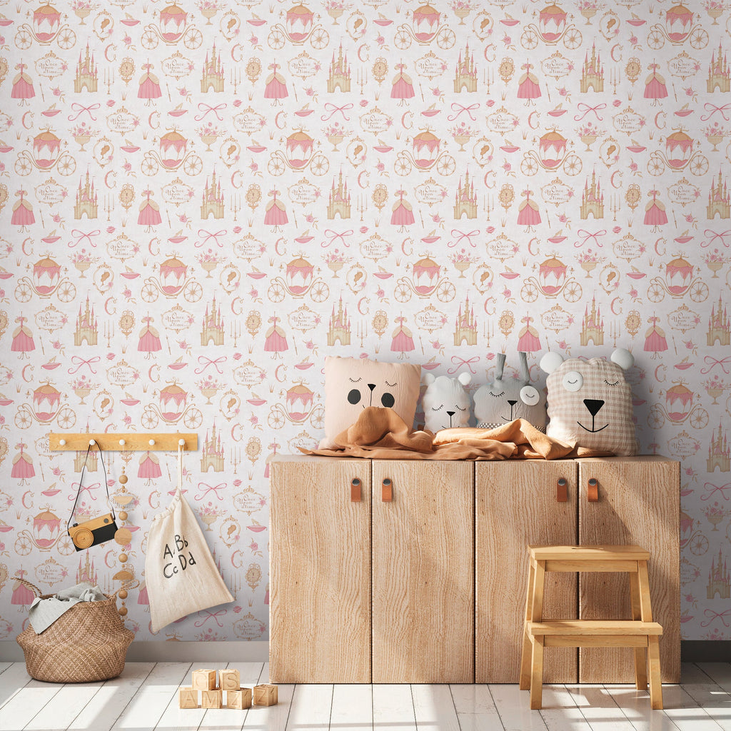 Hochwertige Vliestapete Beige Prinzessin